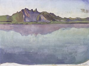 Lago di Thun con la catena dello Stockhorn da Ferdinand Hodler